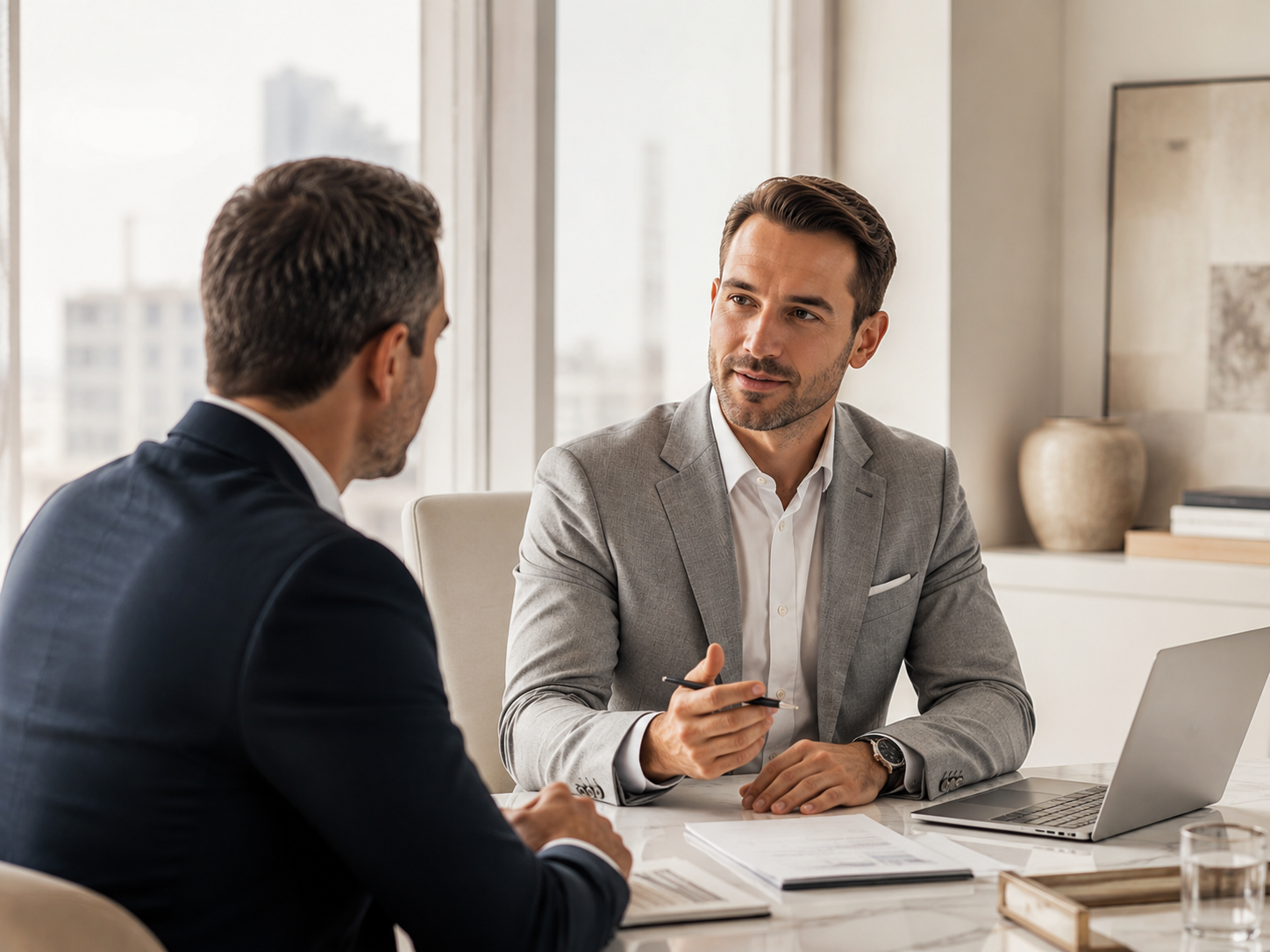 Consultoria financeira em escritório